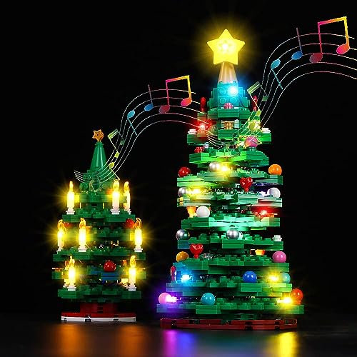 Kyglaring Kit di illuminazione a LED (senza modello) - Compatibile con il set di blocchi da costruzione Lego-40573 Christmas Trees - Solo led senza set di mattoncini(Versione audio)