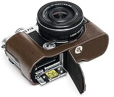 TP Original Kameratasche für Olympus PEN E-P7 EP7, echtes Leder, handgefertigt, Kaffeebraun