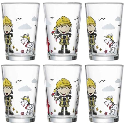 Ritzenhoff & Breker Juego de 6 vasos infantiles con diseño de héroe, 205 ml, aptos para lavavajillas