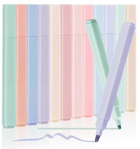 NebulaGlam Pastell Textmarker Set, 12 PCS Aesthetic Marker Stifte Textmarker Set, Highlighter Pen für Journal Bibel Planer Notes School Office Supplies
