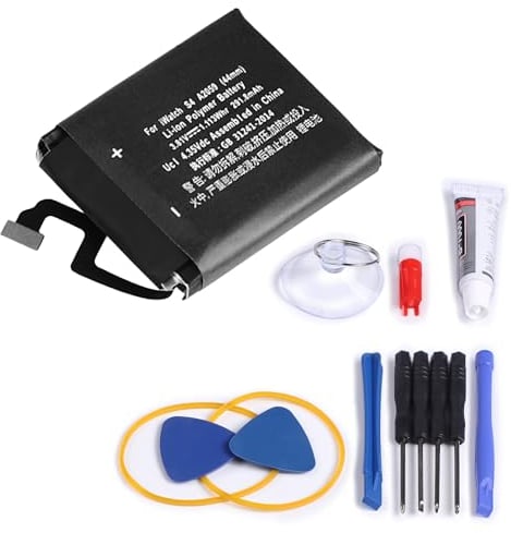 SHAWOROCE Batería A2059 compatible con Apple iWatch Series 4 S4 44 mm A2008 A1978 A1976 batería recargable de polímero de litio de ion de litio de 3,81 V 291,8 mAh (S4-44 mm-A2059)