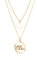 Halskette Lang Gold, Necklace Women Friends Edelstahl Doppelte Kette mit Mama Anhänger Kabel Kette Damen Schmuck für Geburtstag