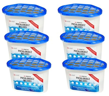 Invest 6x Luftentfeuchter inkl. 230g Nachfüllpack Granulat Raumentfeuchter für Küche Bad Camper ohne Strom, Feuchtigkeitsabsorber Entfeuchter, Schutz gegen Schimmel & Gerüche