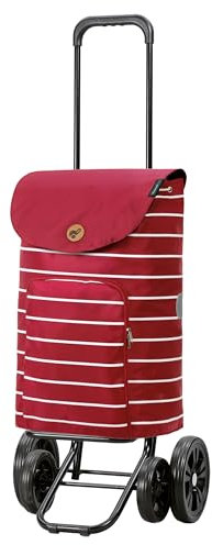 Andersen Einkaufstrolley - klappbar - 47 Liter - 4 Räder - höhenverstellbar - belastbar 50 kg - Stahlgestell - Trolley - Quattro Shopper Mia rot