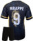 Mbappe Maillot de football pour enfant #9 avec maillot, short, chaussettes, porte-clés, autocollants, protège-tibias, bonnet de Noël, maillot du Real Madrid pour l'entraînement, les loisirs, cadeau de