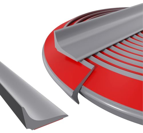 FFPMYF Joint d'étanchéité pour plan de travail de cuisine, gris, 1,5 x 2,5 x 330 cm