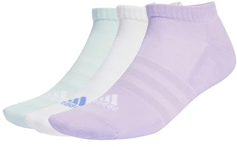 adidas Unisex Cushioned Low-Cut Socks 3 Pairs, Powder Plum/White/Halo Mint, 8.5-10