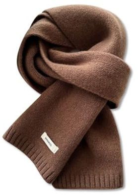 LumiSyne Winter Gestrickte Schal Für Damen Herren Australische Wolle Schal Einfache Einfarbig Rippen Strick Lange Halstuch Pashmina Weiche Warm Schal Kragen 160×20cm