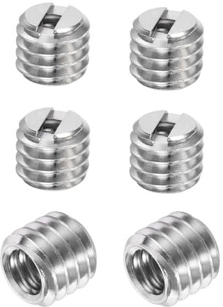 LEEQ 6pcs adaptadores de rosca para trípode de cámara, adaptador de rosca de 1/4 a 3/8 de rosca de trípode, tornillo de la tuerca del convertidor para la cámara de vídeo trípode monopod