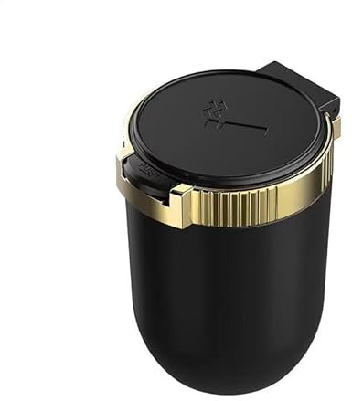 Auto Aschenbecher für Seat Ibiza IV,Selbstverlöschender Aschenbecher,Tragbare Auto rauchfreien Aschenbecher,Auto Aschenbecher mit Deckel,Gold-2