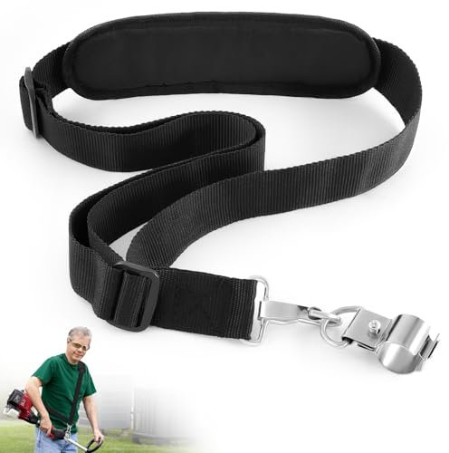 xiaoxianxian Schultergurt Tragegurt für Motorsense,Nylon Verstellbarer Freischneider-Tragegurt, Universell Verstellbarer Schultergurt Passt auf die Meisten Trimmer und Mäher (Schwarz)