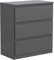 meble masztalerz Kommode Matt mit 3 Schubladen 70 cm, Sideboard Wohnzimmer, Kommode Schlafzimmer H: 78,5 cm, B: 70 cm, T: 39 cm Kommode mit Schubladen, Schubladenschrank (Anthrazit)