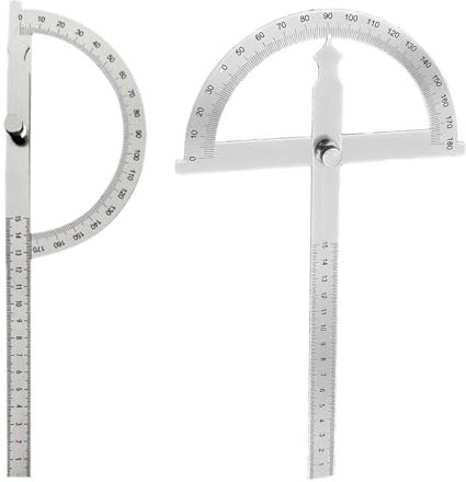 Goniometro angolare,Goniometro,Goniometro in metallo,Goniometro 180 ° Rotante in acciaio inox,Misuratore angolare con righello da 150 mm,Goniometro in Acciaio Inossidabile,0-180° Goniometro Metallo