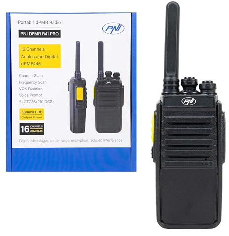 Tragbare Radiostation PNI DPMR R41 PRO 0,5 W, 16CH, VOX, programmierbar, 1500 mAh, Kopfhörer mit Mikrofon im Lieferumfang enthalten