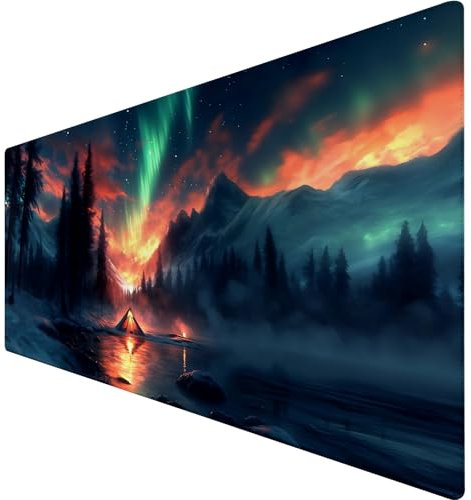 Tapis Souris Gaming XXL - Base Antidérapante, Résistant à l'usure | Motif Raz de Marée Pastèque & Surface en Tissu de Haute Qualité, Facile à Nettoyer pour Bureau/Gamer (Taille 800 x 300 mm) (8)