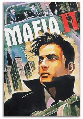 ZPAUEHFB Poster, Motiv: Game Mafia II, dekoratives Gemälde, Leinwand, Wandposter und Kunstdruck, moderne Familienschlafzimmer-Dekoration, Poster, 60 x 90 cm