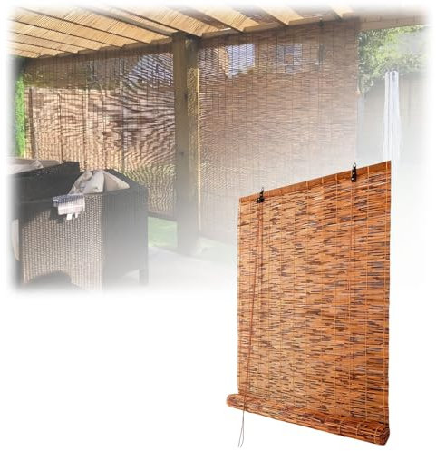 BZCKBZ Store Enrouleur en Bambou Store Roseau Naturel Stores en Bambou Occultant Intimité pour Fenêtres Véranda Terrasse Jardin
