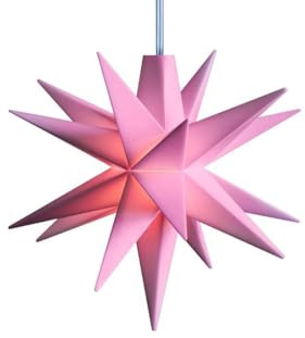 ZICOM LED Weihnachtsstern Mini-Stern 18-Zacken wetterfest, rosa Ø 8cm,Timer 6h, mit Batteriefach für 3xAA, 4,5V, Innen und Außen für Weihnachten, Hochzeiten, Party, Dekoration, Geschenkidee
