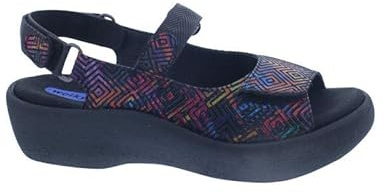 Wolky Jewel Sandale 0320472-970, Black Multi, Corza Print (bedrucktes Nubukleder) Schwarz Gr. 39