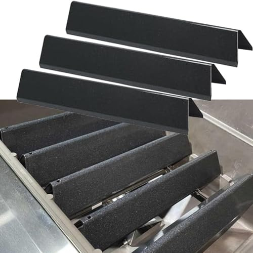 URPIZY 3 Stück Porzellan-Stahl Flavorizer Bars für Weber Spirit I & II 200, E210, E220, S210, S220 Gasgrills (38.9 x 8.9 cm, Schwarz)