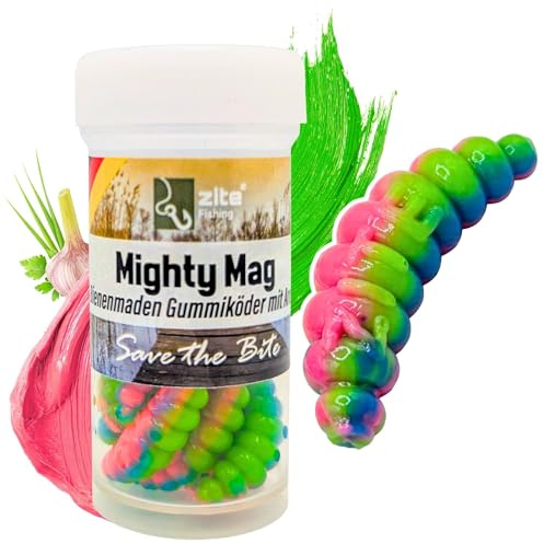 Zite Fishing Mighty Mag Mix 12 STK - Bienenmaden Imitat 2,8cm Forellenköder | Neuheiten – Gummiköder Forellen-Angeln - Phthalatfrei mit Aroma, Forellen Köder
