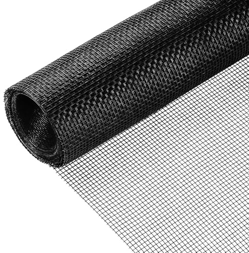DIKER Fiberglas Fliegengitter Fenster, Fliegennetz 100x120cm, Schwarz | Fliegengitter Meterware Insektenschutz Fenster, DIY Zuschneidbar Ersatznetz, Für Balkontür/Fenster/Terrassentür/Dachfenster