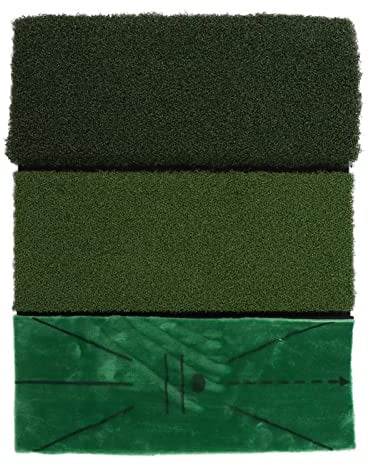 Tappetino da allenamento per golf 3 in 1, tappetino per l’allenamento al golf con erba sintetica, dotato di coperta in velluto e base in gomma antiscivolo per l’allenamento all’osc