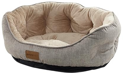 Emmi-pet Katzenbett & Hundebett Spirit M, Beige | 50x40x22 cm, für mittelgroße Hunde, waschbar bei 30 °C, gesteppte Komfort-Liegefläche, OEKO-TEX Bezug, rechteckig, OEKO-TEX