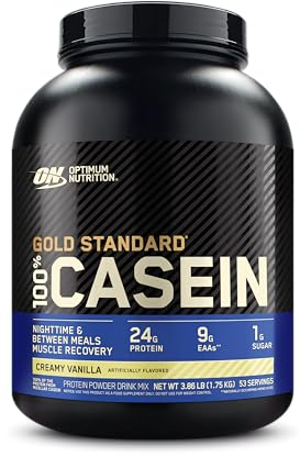 Optimum Nutrition Gold Standard 100% Casein Proteinpulver, Geschmack Creamy Vanilla, 1.82kg, 55 Portionen