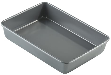 Prochef KB1010 Teflon Non-Stick Premium Tray Tin-Length 35.1cm x Width 25.4cm-High Silicone Coating for Chicken/Turkey Roasts/Beef/Pork Joints-Silver, Black, Medium