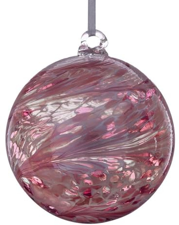 Large Glass Hanging Friendship Ball 15cm diameter, Pink