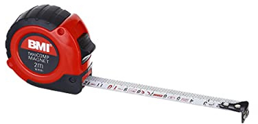 BMI 472241021M Taschenbandmaß Two Comp mit Clip 2M in rot/schwarz