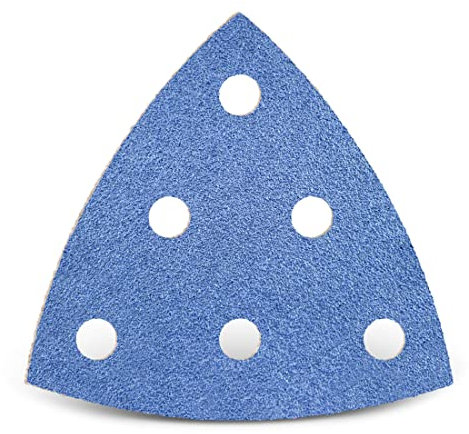 MENZER Blue Klett-Schleifblätter, 93 mm, 6-Loch, f. Deltaschleifer, Zirkonkorund (25 Stk.) K80