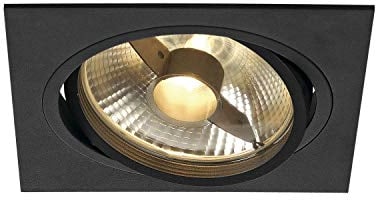 SLV NEW TRIA 150, Einbauleuchte, einflammig, QPAR111, eckig, schwarz matt, max. 75W, inklusiv Blattfedern