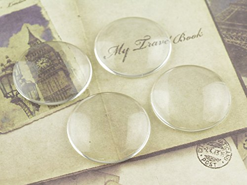 4 Cabochons 30 mm Glas klar