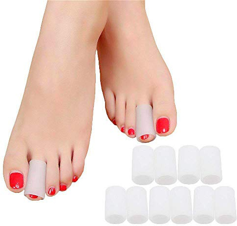 Povihome Toe Sleeves, Toe Protectors, 10 Pack Toe Tube Pads for Hammer Toe,Stubbed Toe,Corns, Calluses Protect