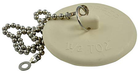 Danco 80783 Fit-All Rubber Stopper, Tub Drain, White