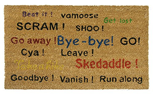 Rubber-Cal Go Away! Scram! Leave! Humorous Doormats Coco Mat, 18 x 30-Inch
