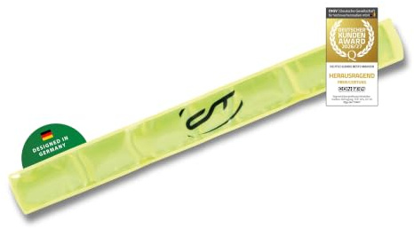CONTEC Reflexband Snap R, 33cm, aus 3M Scotchlite, strapazierfähig, Highend-Reflex-Material, 1x, Reflexgelb