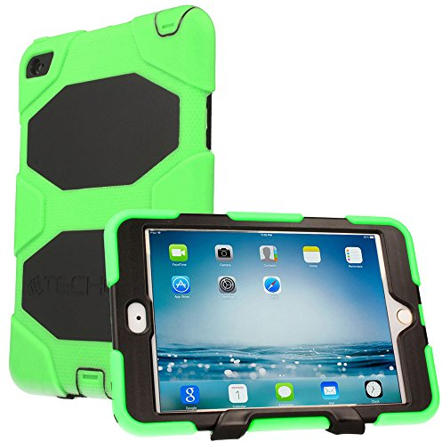 TECHGEAR G-Shock Étui pour iPad Mini 5 2019, iPad Mini 4 - Housse Coque Rigide, Très Haute Protection Anti-Choc avec Support Amovible Compatible pour iPad Mini 5, iPad Mini 4 [Vert]