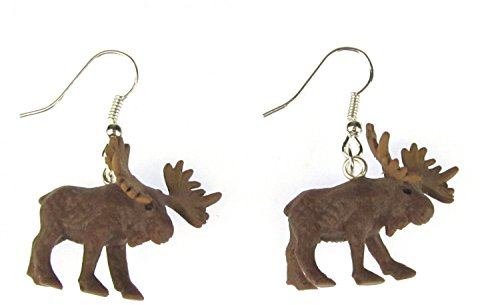 Miniblings Elch Ohrringe Elchohrringe Rentier Schweden Elche Weihnachten Moose - Handmade Modeschmuck I Ohrhänger Ohrschmuck versilbert