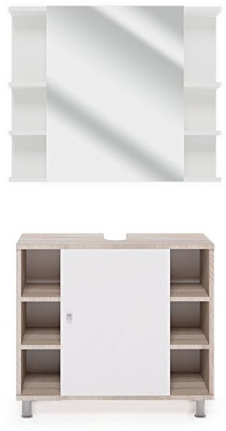 Vicco Badmöbel-Set Fynn, Badezimmerschrank-Set, Sonoma, 2 Teile