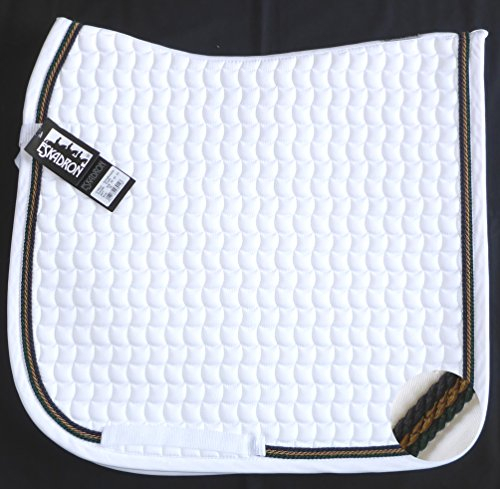 Eskadron Cotton Schabracke weiß, 3fach Kordel Tanne,Mocca,Navy, Form:Vielseitigkeit