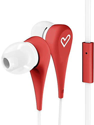 Energy Sistem Style 1+ - Auriculares intrauditivos (micrófono Incorporado, Acabado Rubber, Cable de 120 cm) Color Rojo