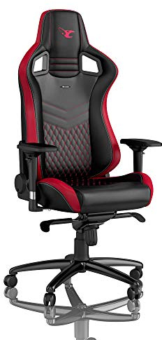 noblechairs Epic Gaming Stuhl - Bürostuhl - Schreibtischstuhl - PU-Kunstleder - Inklusive Kissen - Mousesports Edition - Schwarz/Rot