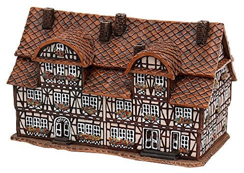 Dekohelden24 ***Keramik-Lichthaus - Rathaus Herbstein - HandArt - Detailgetreu nachgebildet und Handbemalt - Maße: ca. Breite 12,5 cm x Länge 16 cm x Höhe 17,5 cm.