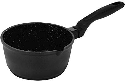 Sitram 710407, Casserole Minera diam.16 cm en fonte d'aluminium indéformable revêtement aspect pierre - sans PFOA - tous feux dont induction - manche plastique thermorésistant avec effet soft touch