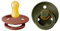 BIBS Colour Schnuller 2er-Pack, BPA-frei, Kirschform Nippel. Naturkautschuk/Latex, Hergestellt in Dänemark. Größe 1 | 0+ Monate | 2-Pack, Woodchuck/Hunter Green