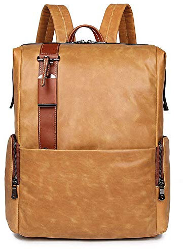 RJHY Rucksack aus Leder, Leder Rucksack Outdoor Fashion beiläufige Männer Beutel-Spielraum-Rucksack 17 Zoll Computer-Beutel
