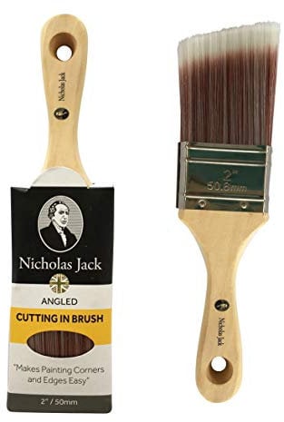 Nicholas Jack Cutting In Paint Brush 2 50mm Angled Paint Brush For Cutting In and Edging Corners while Painting and Decorating